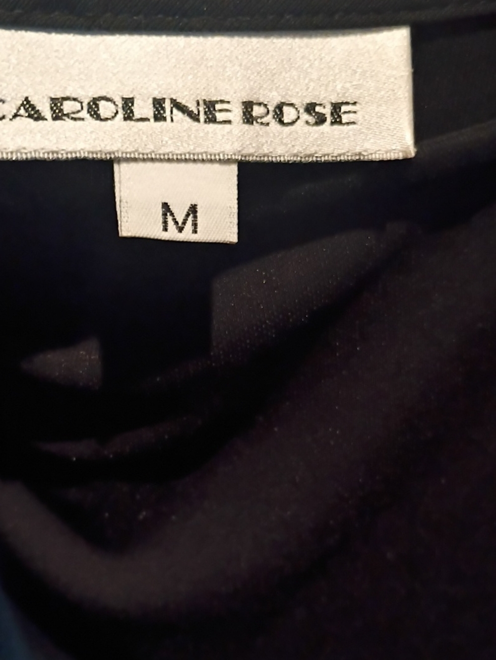 CAROLINE ROSE Black Dress With Ruched Left-sided Tie-up